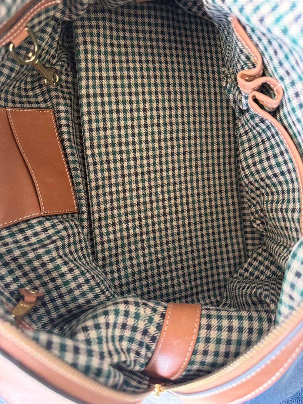 Ghurka Navy and Brown Leather Satchel with Shoulder Strap - Picture 4 of 9
